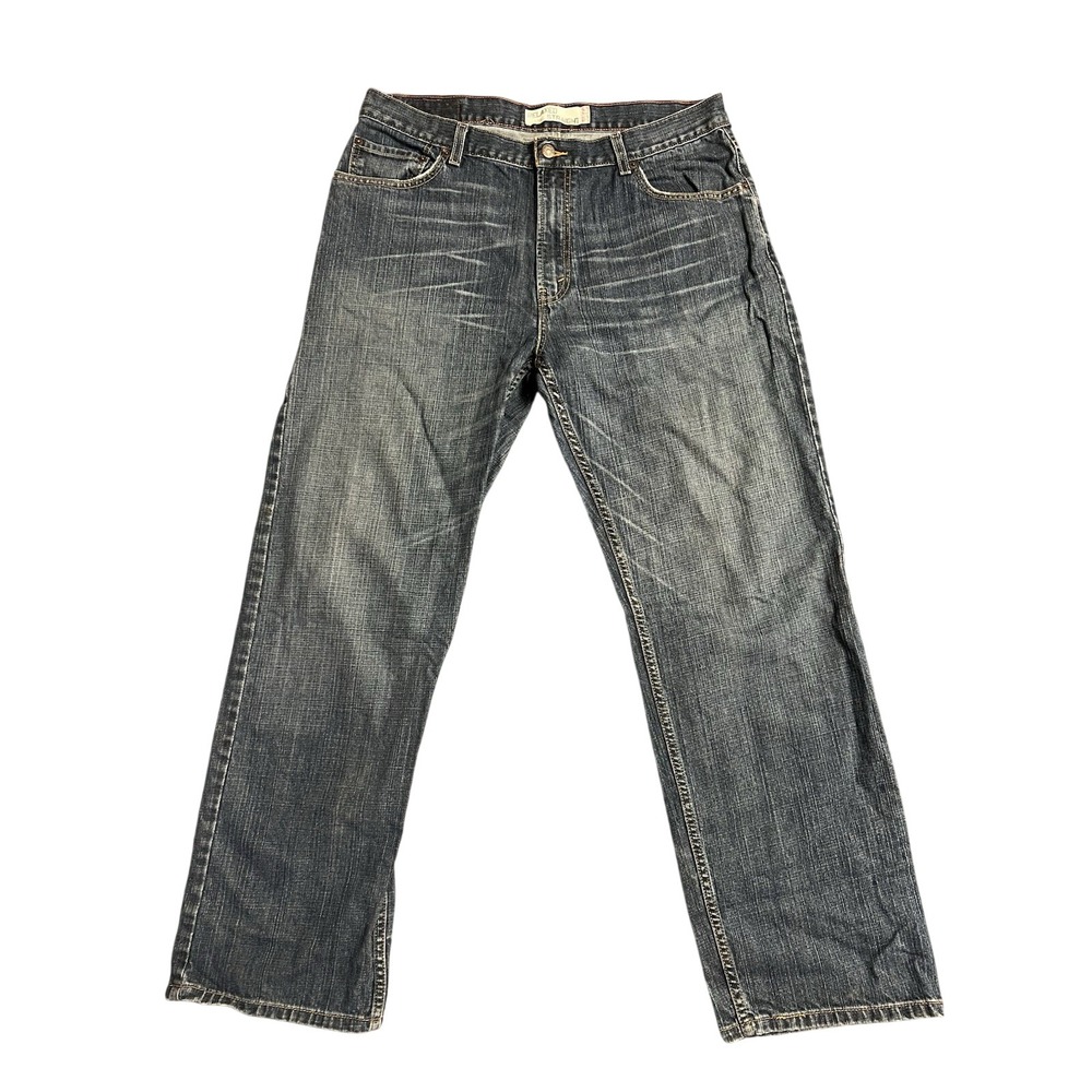 Levis 559 Relaxed Straight Jeans Mens 36x32 Blue Medium Wash Whiskered Denim